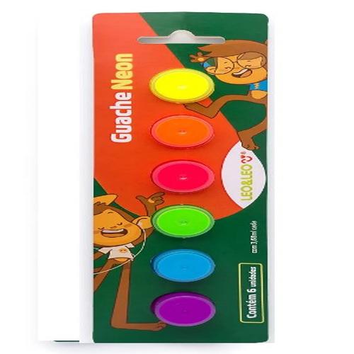 GUACHE NEON BLISTER C/6 CORES - 3,68ML 7
