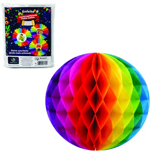 ENFEITE BOLA SANFONADA DE PAPEL P/FESTA