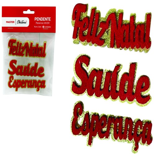 PENDENTE PALAVRAS VM/DR C/3 UNIDADES