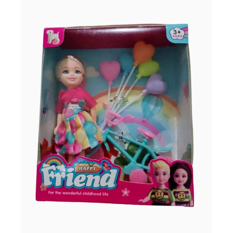 BONECA HAPPY FRIEND C/ BICICLETA