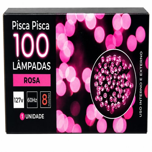 TAB PISCA-PISCA 100 LAMPADAS LED ROSA FI