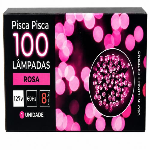 TAB PISCA-PISCA 100 LAMPADAS LED ROSA FI