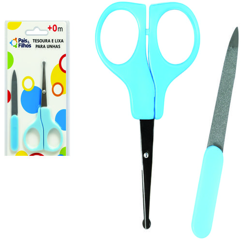 TESOURA E LIXA UNHAS AZUL UNICA