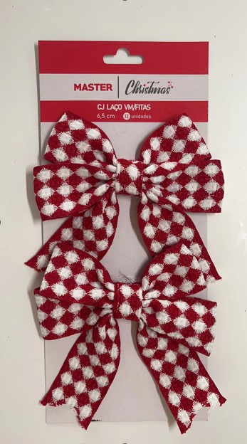 CONJUNTO LACO QUADRICULADO VM/BR 12CM X 