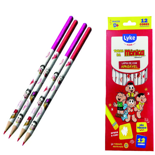 LAPIS DE COR APAGAVEL 12CORES TURMA MONI