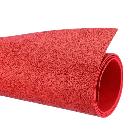 EMBORRACHADO C/GLITER 40X47 VERMELHO