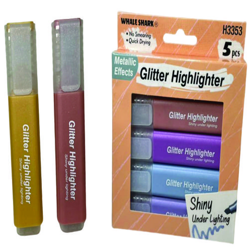 MARCA TEXTO COM GLITTER C/5 UN
