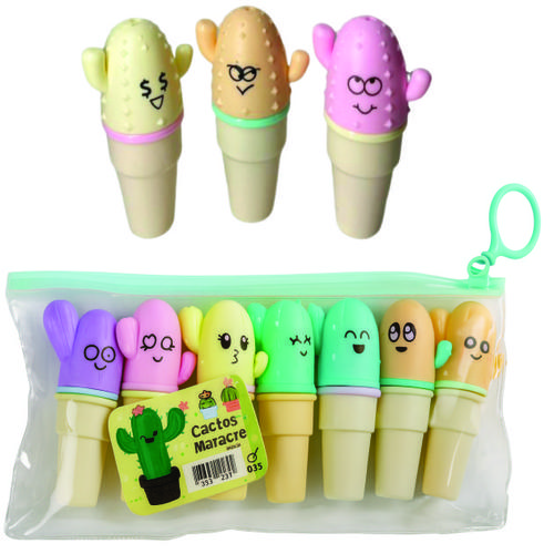 MINI MARCA TEXTO CACTOS C/6 UN