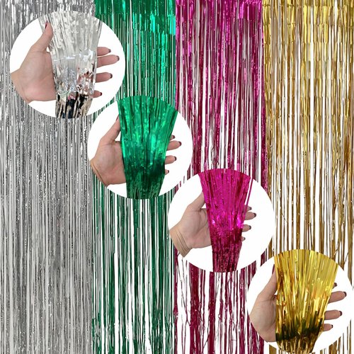 CORTINA METALIZADA PARA FESTA DE PLASTIC