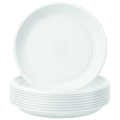 PRATO DESC. 18CM RASO BRANCO C/10