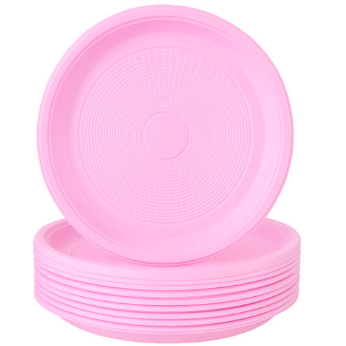 PRATO DESC. 18CM ROSA C/10