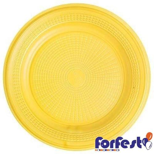 PRATO DESC. 15CM AMARELO C/10