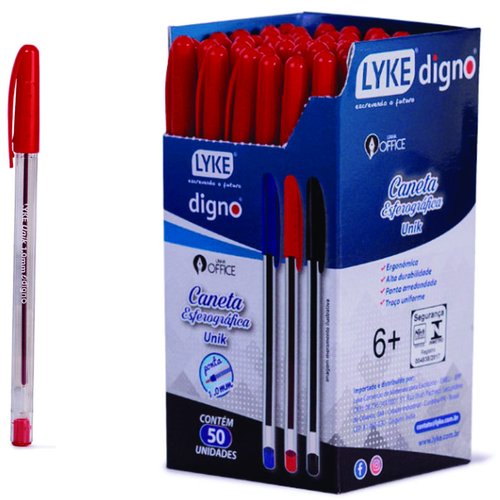 CANETA ESFEROGRAFICA VERMELHA C/50