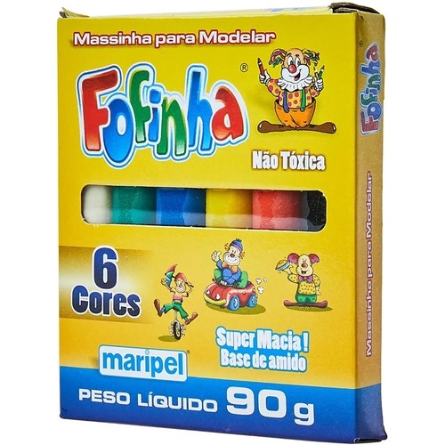MASSA DE MODELAR 6 CORES MARIPEL 90G