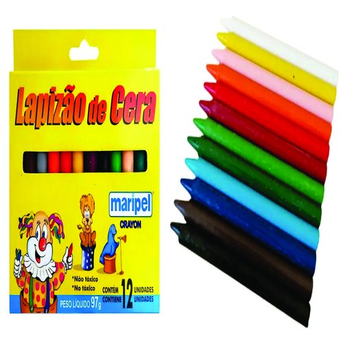 LAPIZAO DE CERA 12 CORES MARIPEL