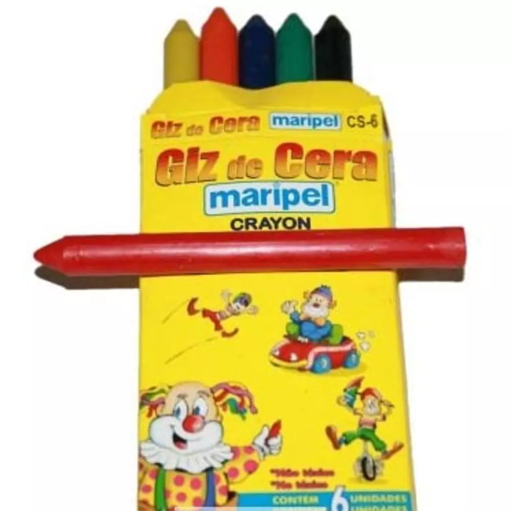 GIZ DE CERA FINO 6 CORES MARIPEL 24G