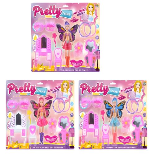 BRINQUEDO CONJUNTO BONECA DE PLASTICO PV