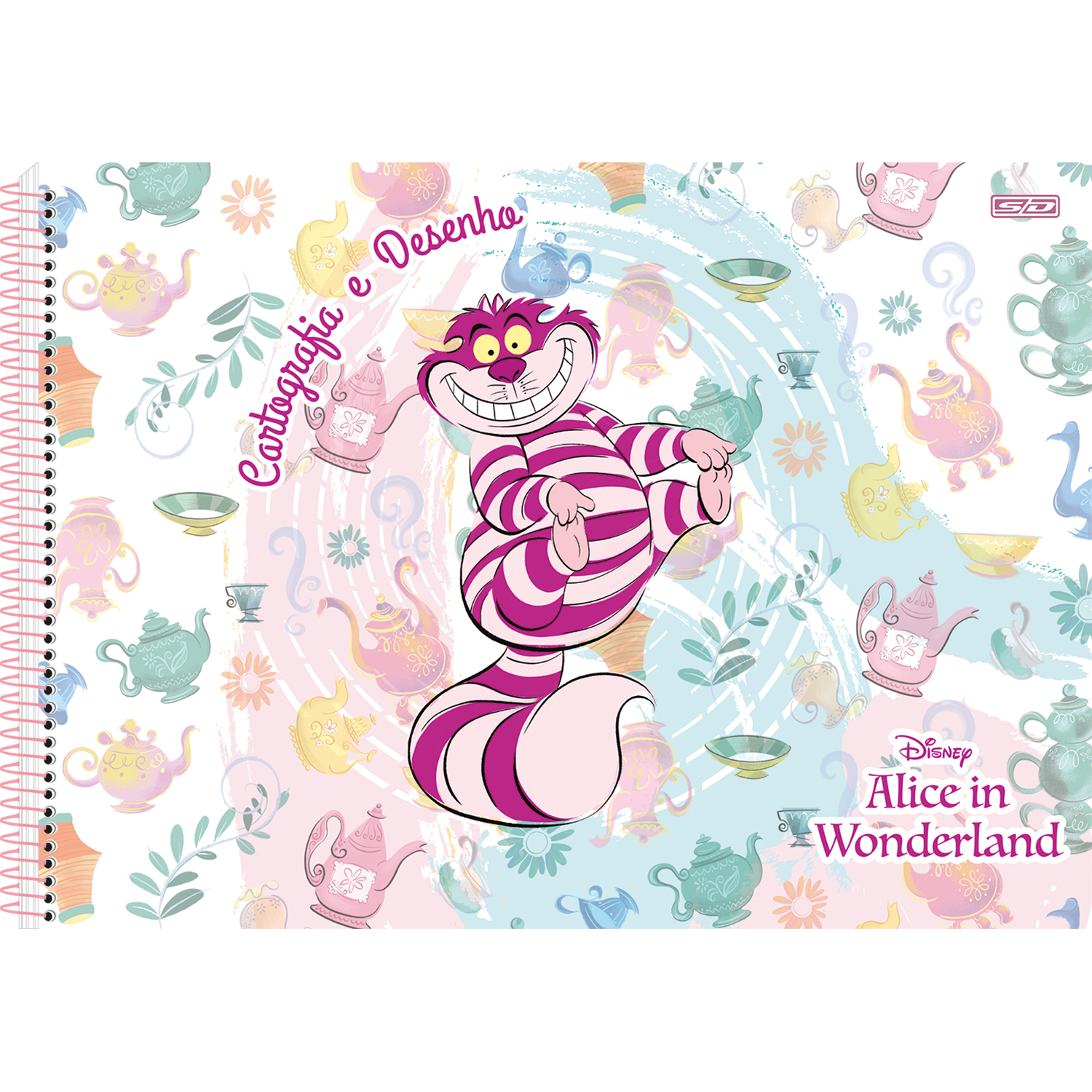 TAB CADERNO DESENHO C/ ESPIRAL E ADESIVO