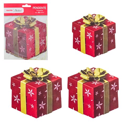 PENDENTE PRESENTE 15CM C/ 3 UNIDADES