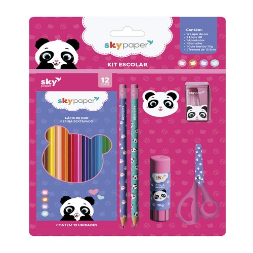 KIT 7 PECAS PANDA BLISTER C/ 7UN PA1207 