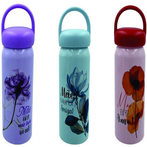 GARRAFA DE ALUMINIO E PLASTICO PP 600ML 