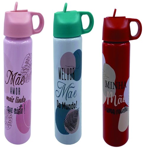 GARRAFA DE ALUMINIO E PLASTICO PP 600ML 