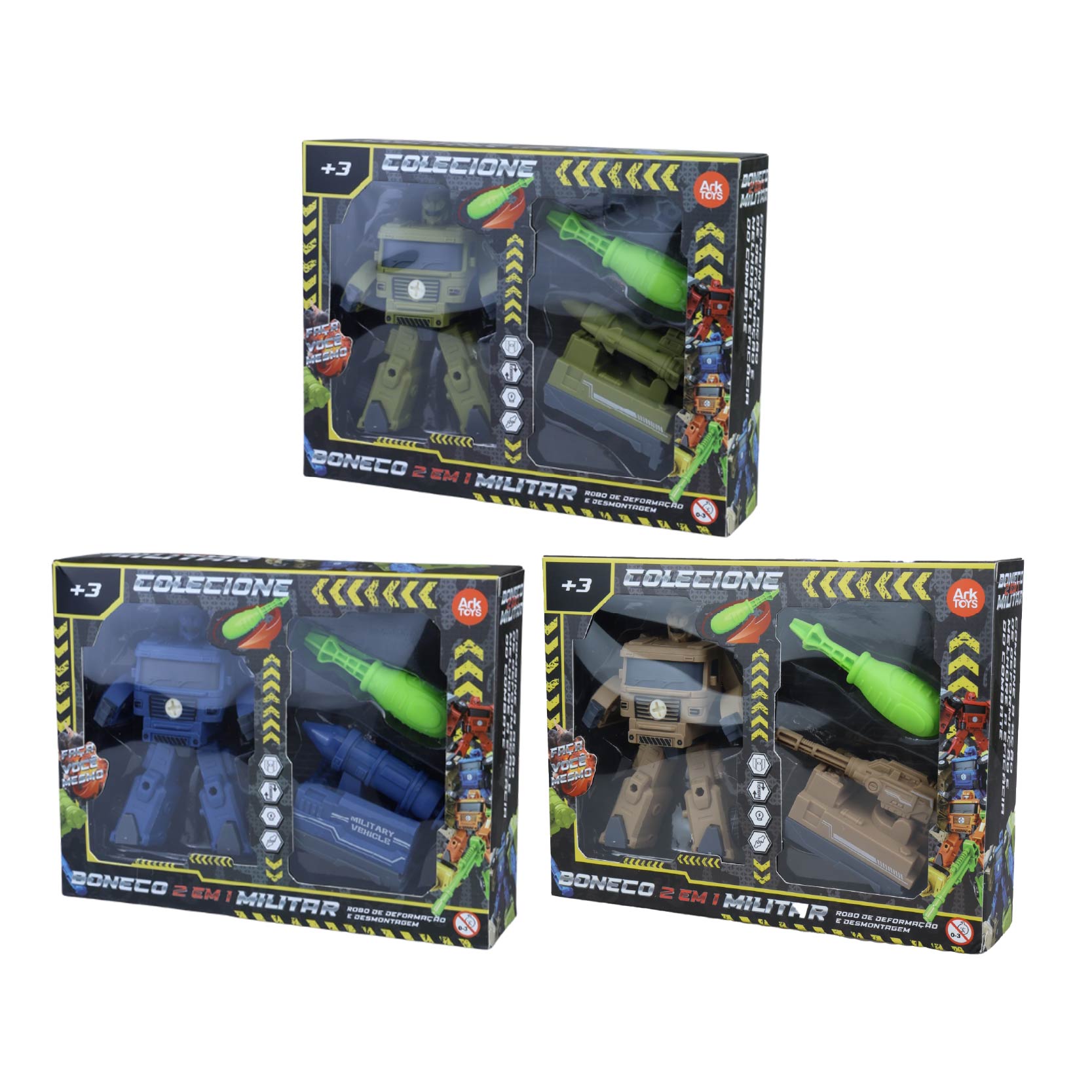 BONECO 2 EM 1 MILITAR ARKTOYS