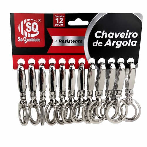 KIT CHAVEIRO MOSQUETAO COM 12 UNIDADES F