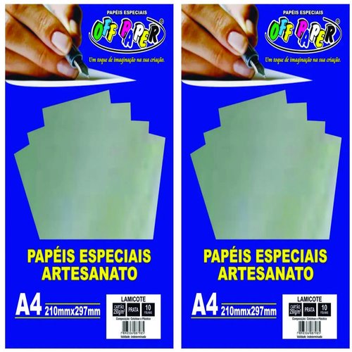 PAPEL LAMICOTE PRATA A4 250G 10 FLS