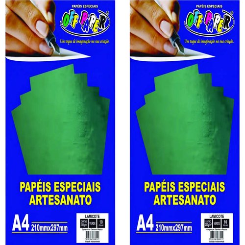 PAPEL LAMICOTE VERDE A4 250G 10 FLS