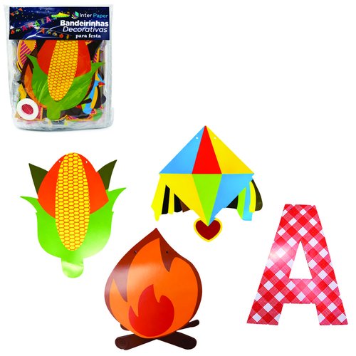 BANDEIRINHAS DECORATIVAS PARA FESTA CX.2