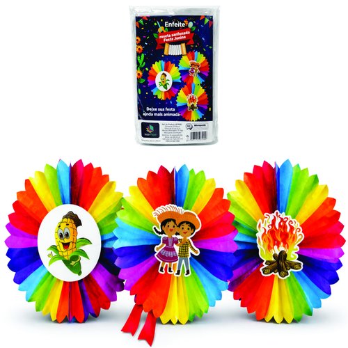 ENFEITE ROSETA SANFONADA DE PAPEL PARA F